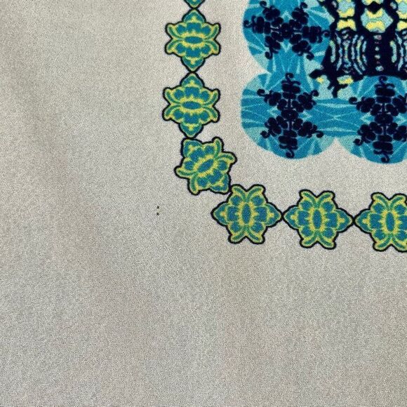 August Silk 1/2 Button Long Sleeve Blouse Large - Picture 8 of 10